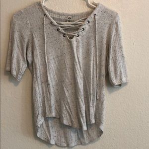 Short sleeve criss cross shirt